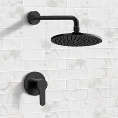 Matte Black Rain Shower Faucet Set, Rain Shower Head, Shower Faucet